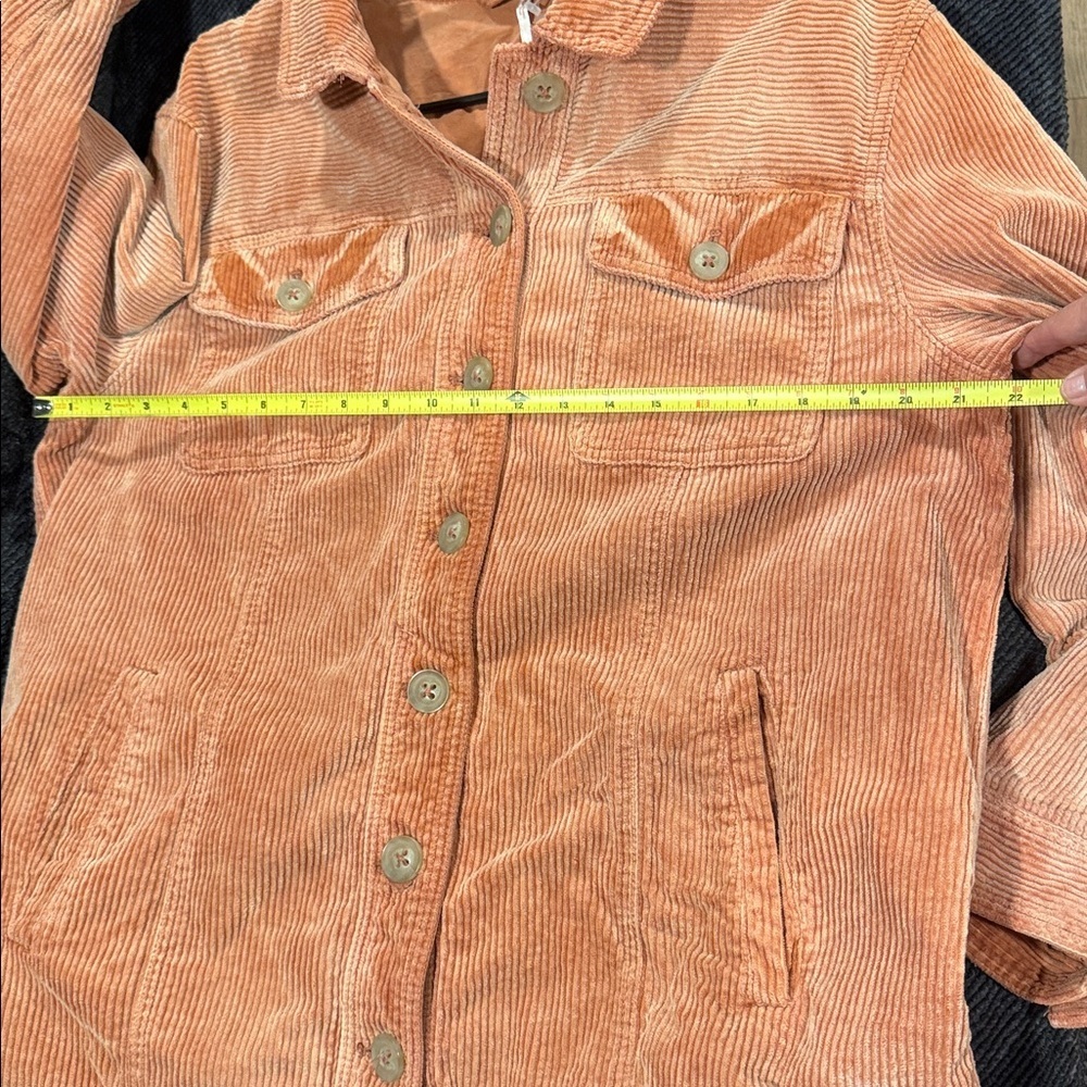 FREE PEOPLE LARGE Women's Corduroy Jacket - ORANGE (salmon) - Picture 10 of 12